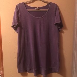 Purple Lularoe acid wash classic tee